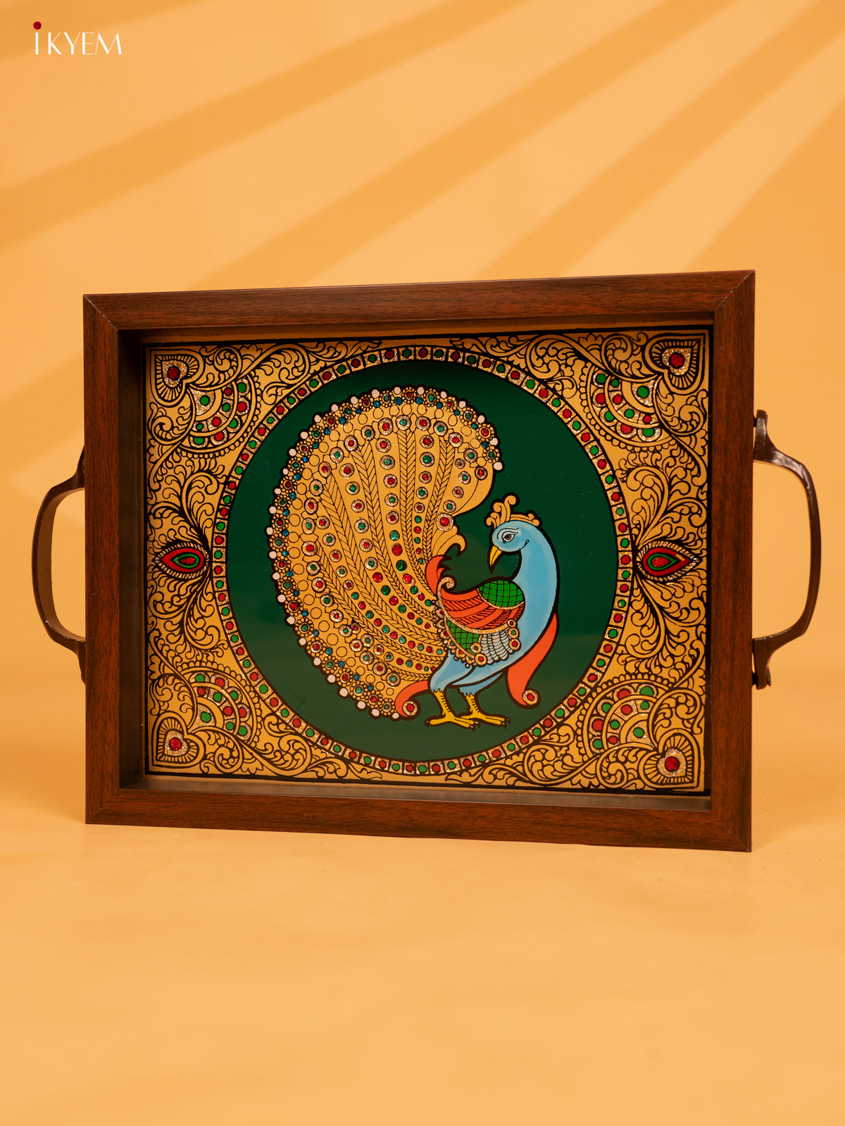 Reverse Glass Painted Tray (8x10) - Annapakshi - KL25114