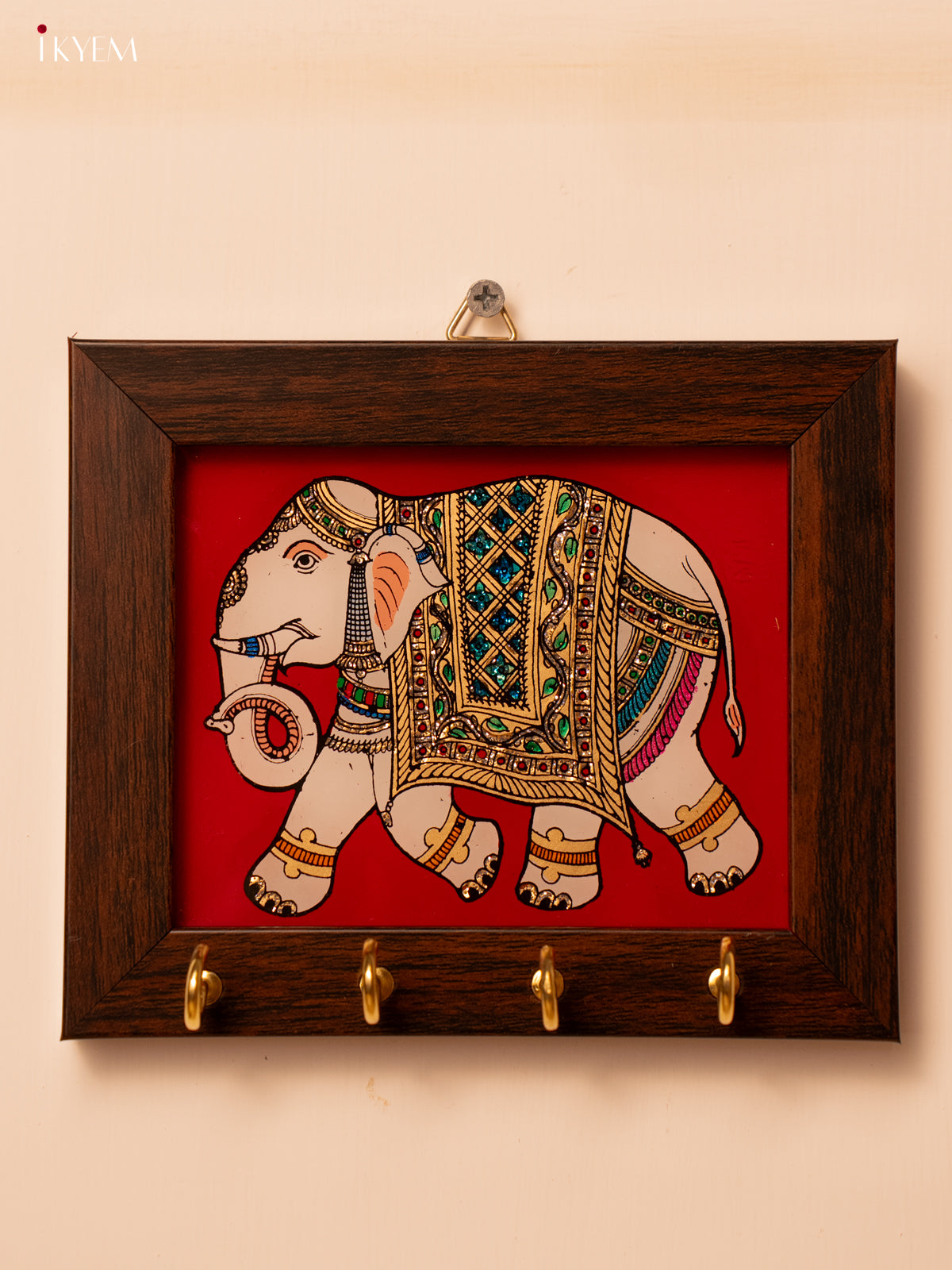 Reverse Glass Painted Keyhanger (5x6) - Elephant - KL25124