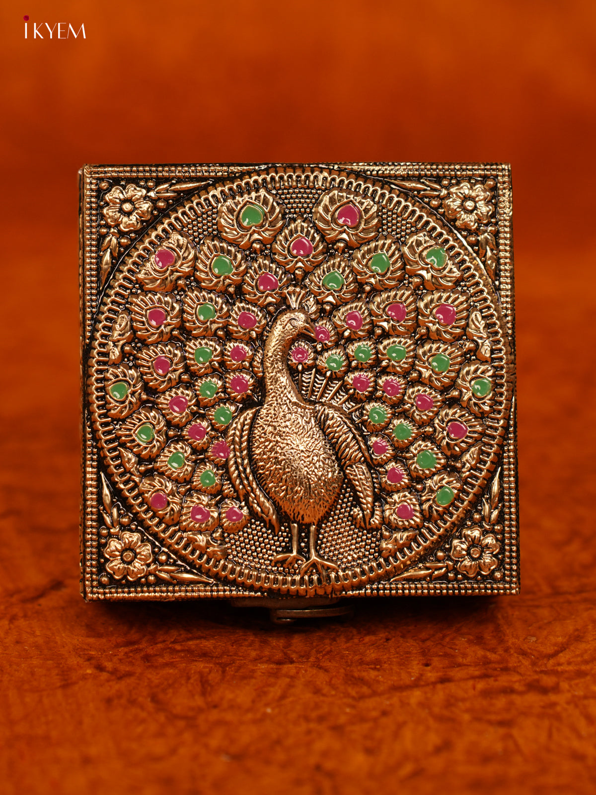 Gold Oxidized Peacock Trinket Box - KL31111