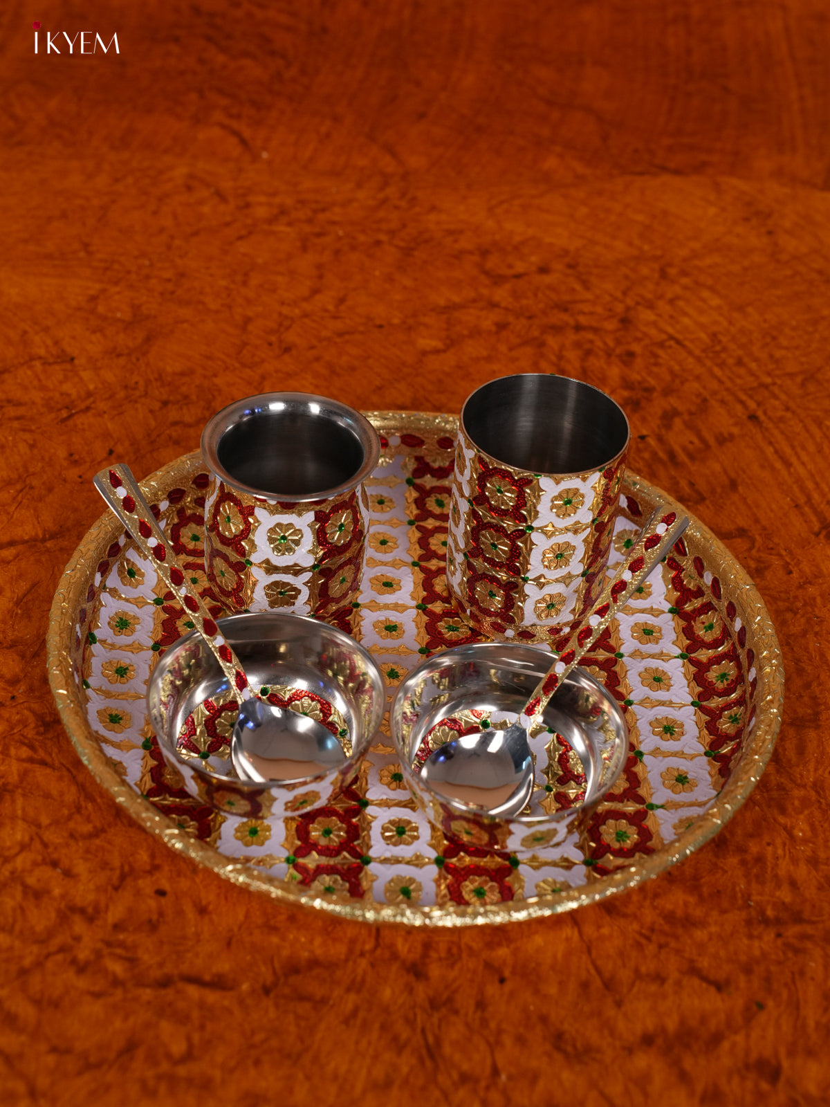 Meenakari Pooja Thali Set - KL31117