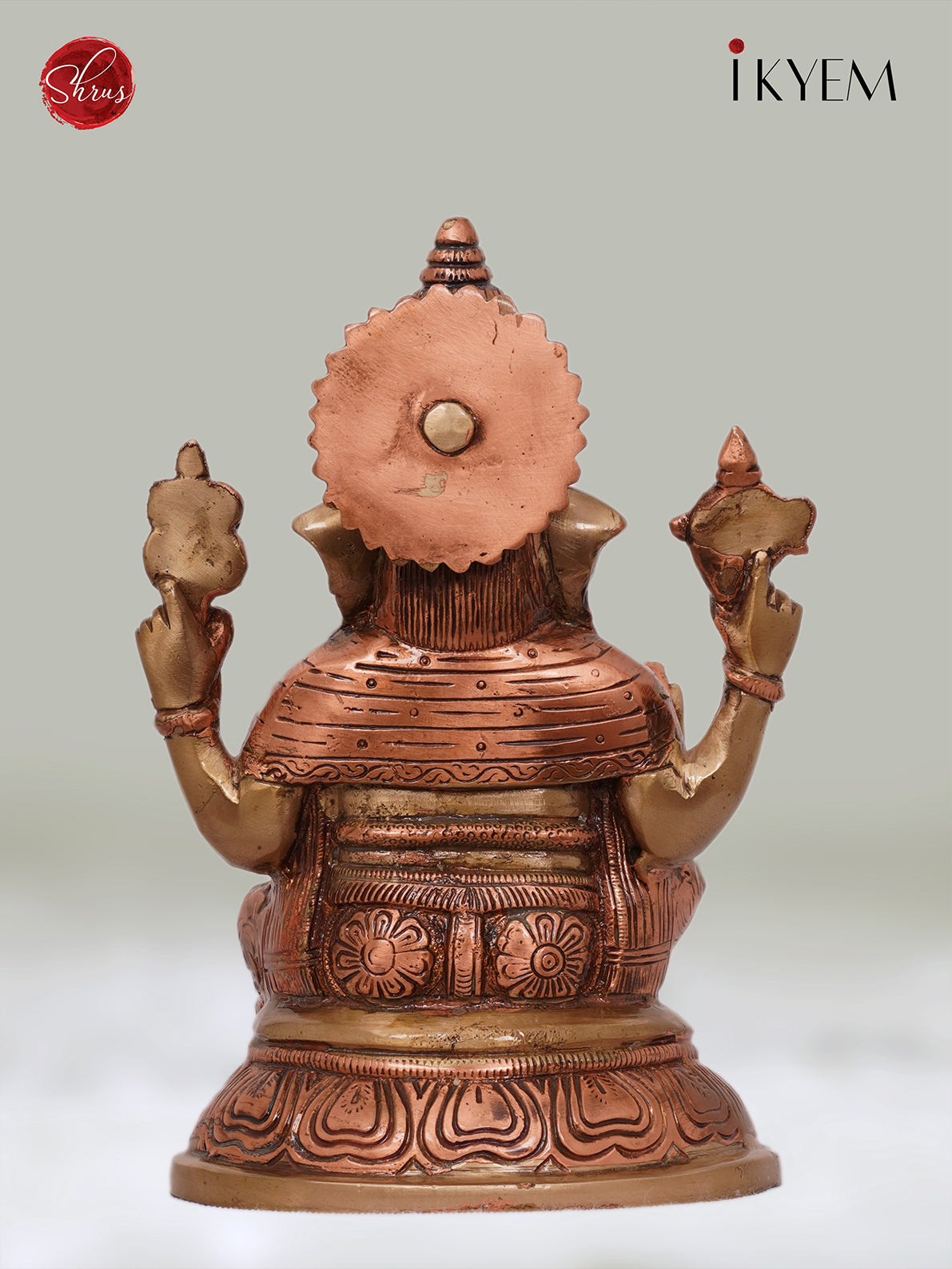 Ganesha sitting on Oval Base - Dual Tone (Brass & Copper), Enhances your Pooja room Aura