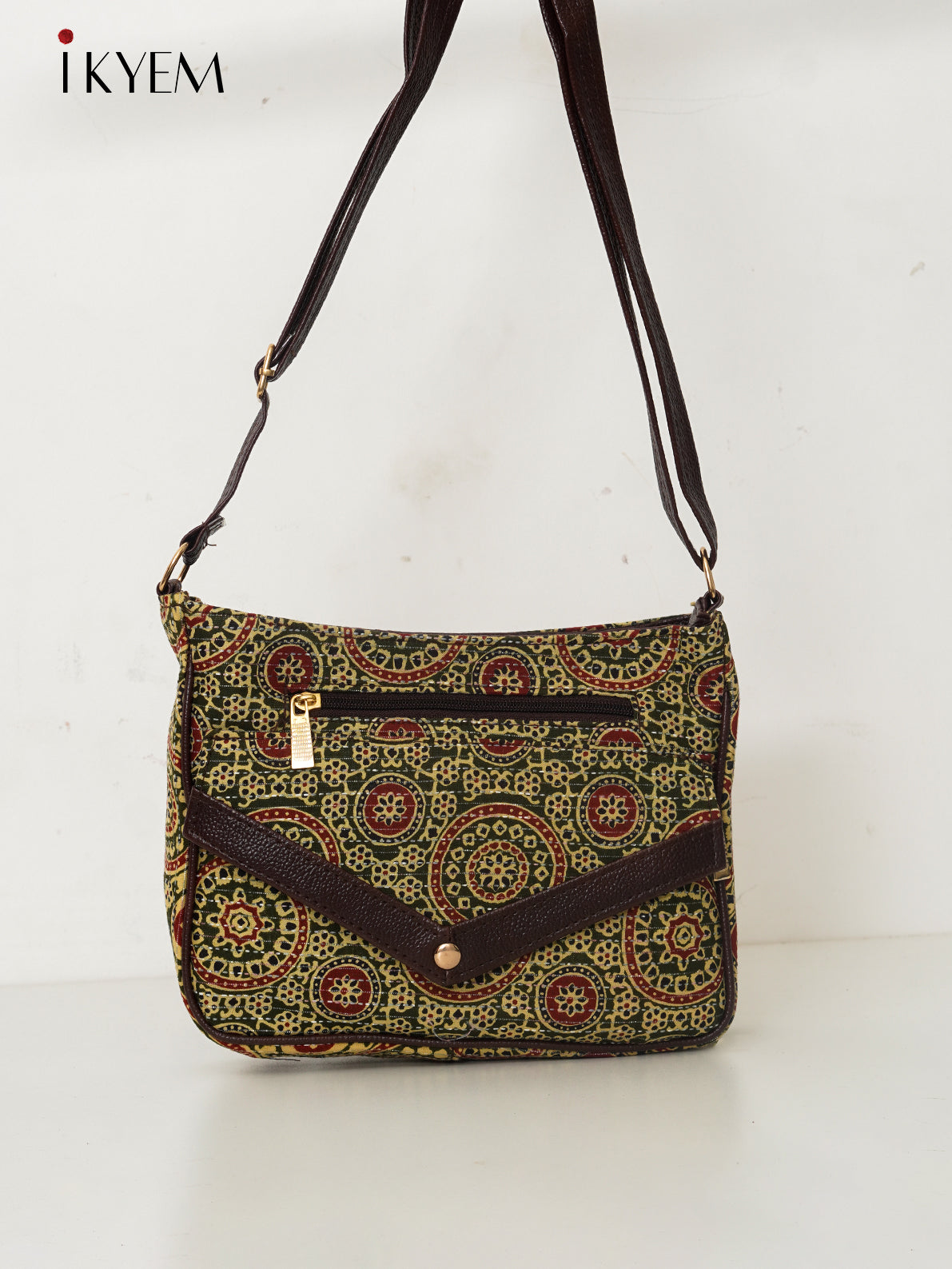 Green - Ajrakh Handbag