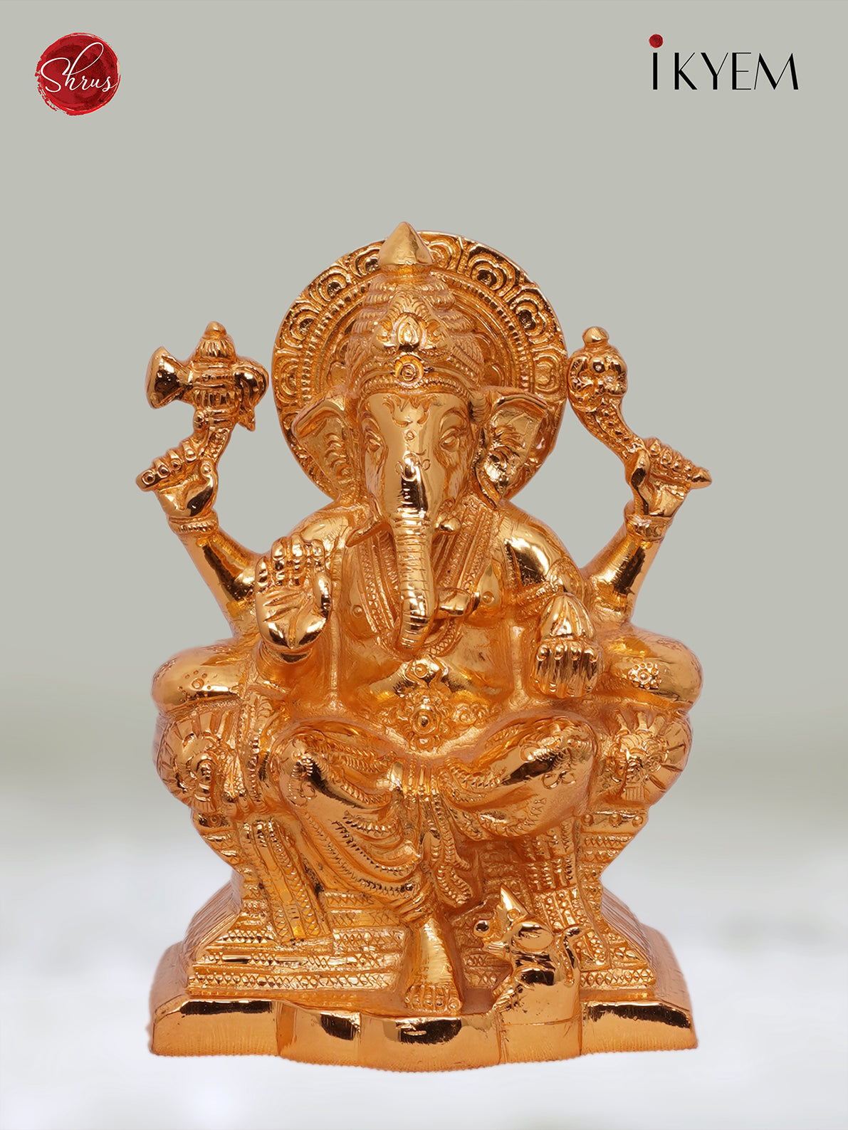 24 Kt Gold Plated Ganesha with Base