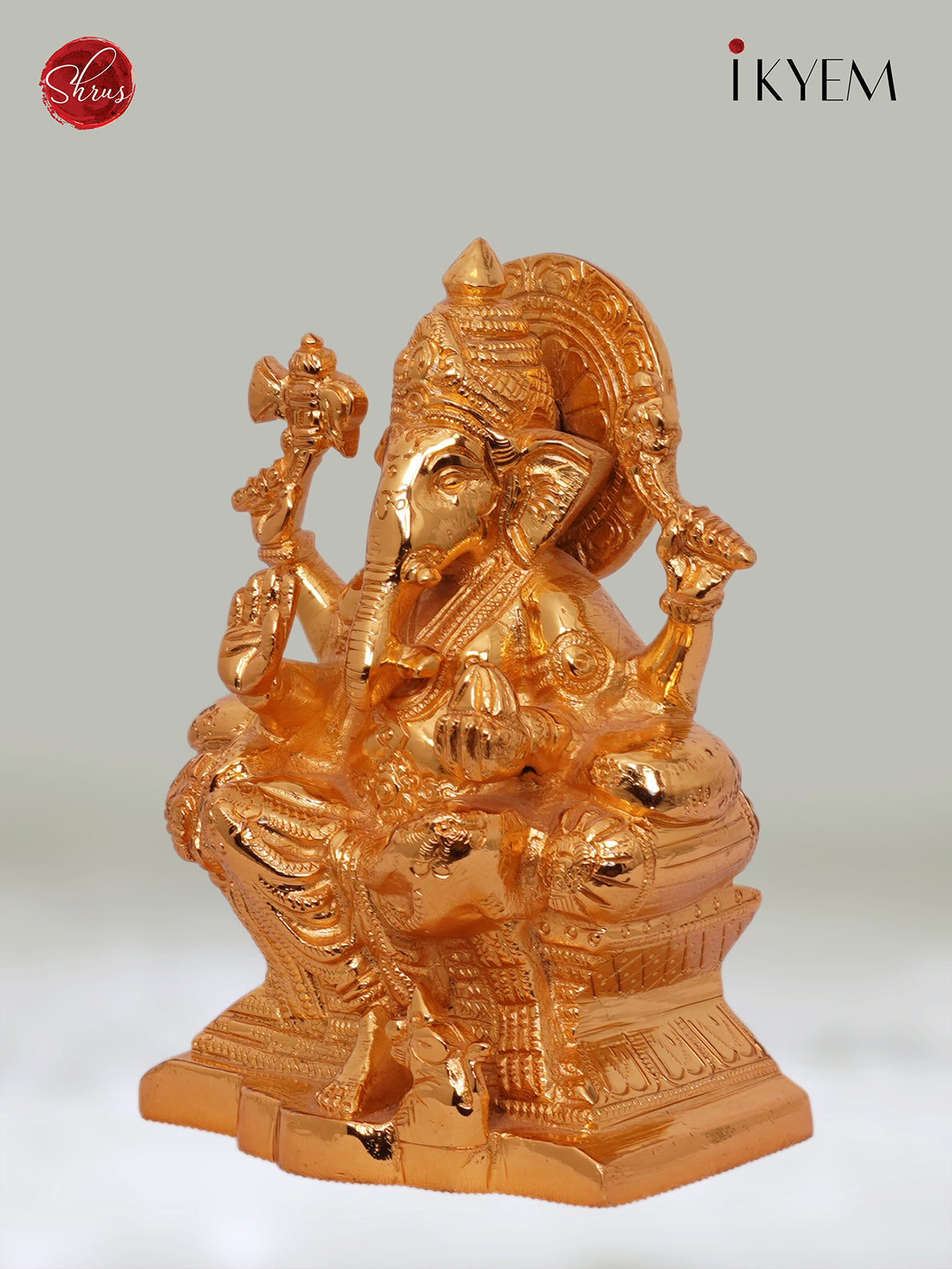 24 Kt Gold Plated Ganesha with Base